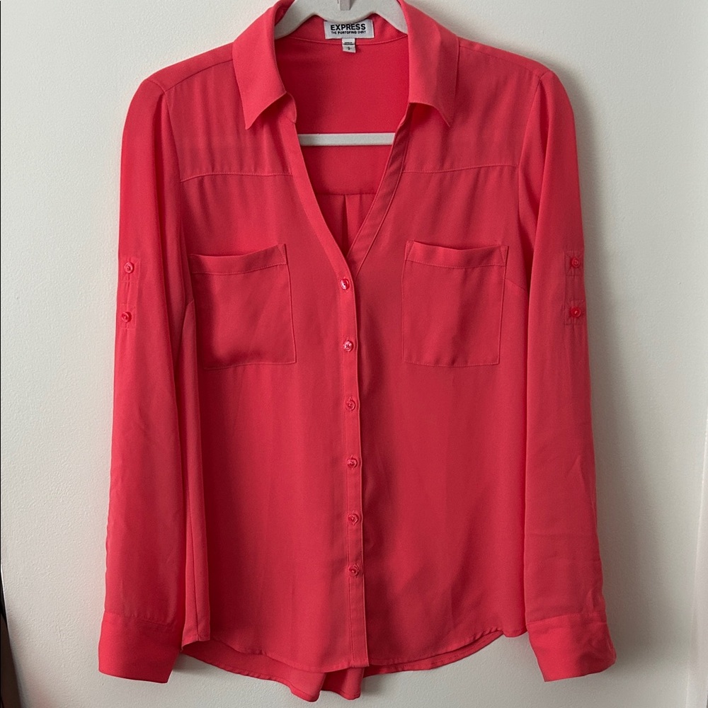Express Women's Portofino Coral Button-Down Shirt